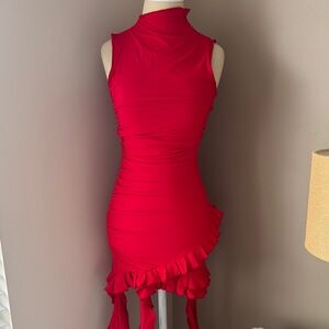 Elegant Red Sleeveless Dress